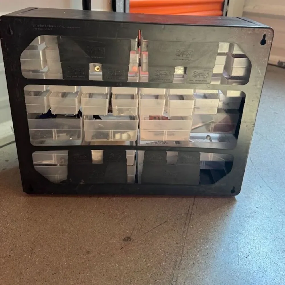 Plastic Storage Organizer Cabinet for Garage Wall Mount, Akro-Mils 44 Drawer